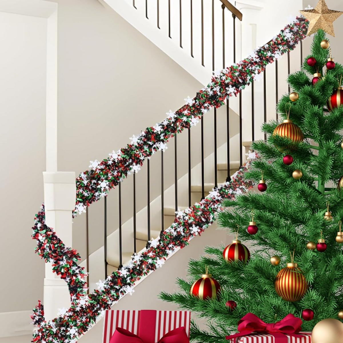 Guirlande de paillettes de Noë - Tinsel Garland Decoration avis et prix