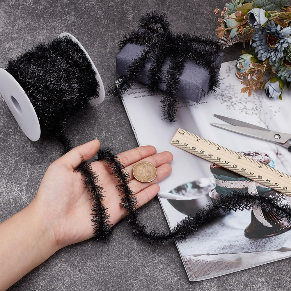 Guirlande noire fine de 21.8 Y - Tinsel Garland Decoration avis et prix